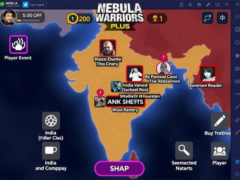 Nebula Warriors Plus gameplay screenshot showing combat and UI